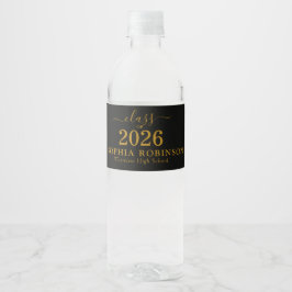Rótulo De Garrafa De Vinho Festa de Formatura da Turma de 2026 Gold Script