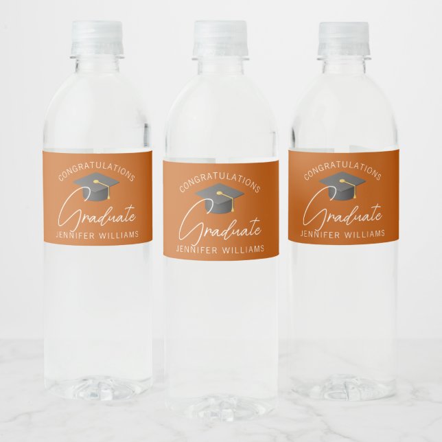 Rótulo De Garrafa De Vinho Festa de Formatura Laranja Queimada Personalizada (Garrafas)
