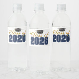 Rótulo De Garrafa De Vinho Festa de Graduação da Turma de 2026 Azul Marinho D