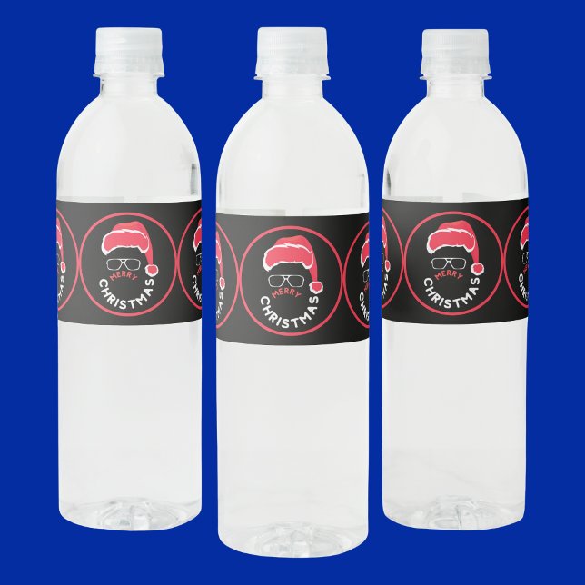 Rótulo De Garrafa De Vinho Festa de Natal Vermelho Negro (Criador carregado)