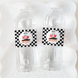 Rótulo De Garrafa De Vinho Festa de primeiro aniversario de Carros de Raça Ve