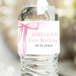Rótulo De Garrafa De Vinho Festa de primeiro aniversario Rosa