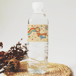 Rótulo De Garrafa De Vinho Festa do primeiro aniversario Arco-Íris Retroativo