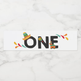Rótulo De Garrafa De Vinho Fiesta ONE Birthday Water Bottle Labels