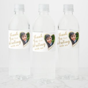 Rótulo De Garrafa De Vinho Fim de Curso Ouro Branco Agradecimento Foto de Gra