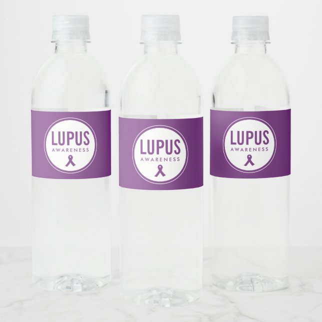 Rótulo De Garrafa De Vinho Fita de Sensibilização do Lupus Roxo (Garrafas)