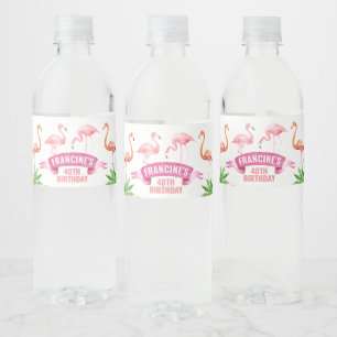 Rótulo De Garrafa De Vinho Flamingo tropical