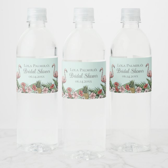 Rótulo De Garrafa De Vinho Flamingo Tropical Desenhado à Mão (Garrafas)