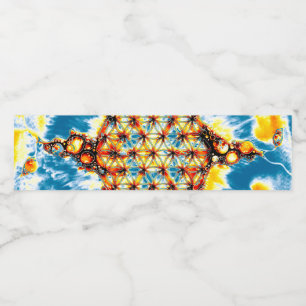 Rótulo De Garrafa De Vinho Flor De Vida - Maneiras Coloridas 5