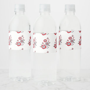 Rótulo De Garrafa De Vinho Flor Elegante Moderna Chic 