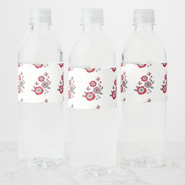 Rótulo De Garrafa De Vinho Flor Elegante Moderna Chic  (Garrafas)
