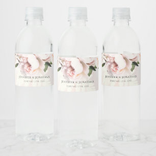 Rótulo De Garrafa De Vinho Floral Cor-de-rosa 