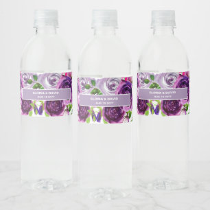 Rótulo De Garrafa De Vinho Floral Róseo Romântico