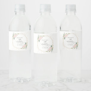 Rótulo De Garrafa De Vinho Flores Cor-de-Rosa, Flores Brancas, Verdura, Anive
