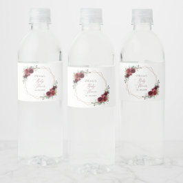 Rótulo De Garrafa De Vinho Flores de Borgonha, Flores Vermelhas, Chá de frald