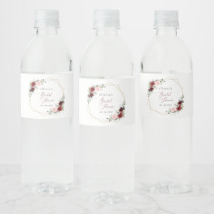 Rótulo De Garrafa De Vinho Flores Vermelhas Borgonhetas, Flores Rosa, Chá de
