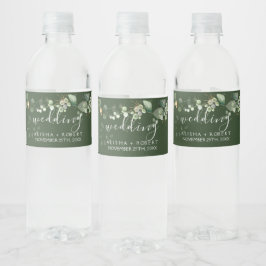 Rótulo De Garrafa De Vinho Forest Green Wedding