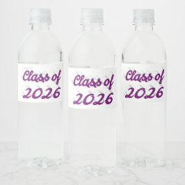 Rótulo De Garrafa De Vinho Formatura da turma de 2026 com escrita roxa