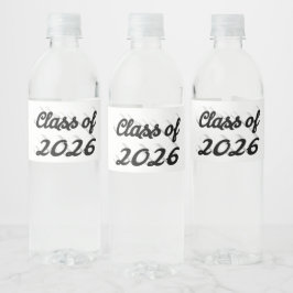 Rótulo De Garrafa De Vinho Formatura em script preto da turma de 2026