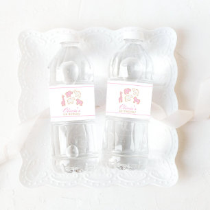 Rótulo De Garrafa De Vinho Fosco cor-de-rosa, decor do partido Animal Cookies