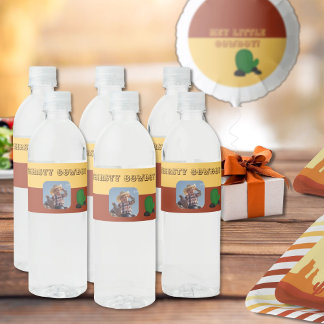 Rótulo De Garrafa De Vinho Foto personalizada de cowboy bonito