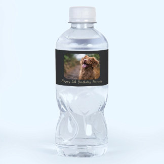 Rótulo De Garrafa De Vinho Foto Personalizada Feliz Aniversário Cachorro com