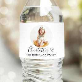 Rótulo De Garrafa De Vinho Foto Personalizada Simples Clássica