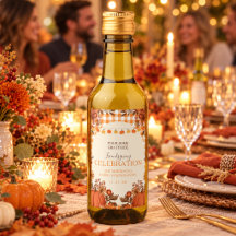 Rótulo de Garrafa de Vinho Friendsgiving Presente 