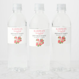 Rótulo De Garrafa De Vinho Fruta Strawberry primeiro aniversario Summer