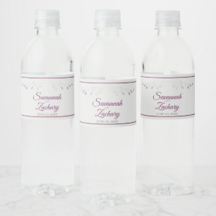 Rótulo De Garrafa De Vinho Gabinetes na Cinza Vintage Flourish Elegant Weddin