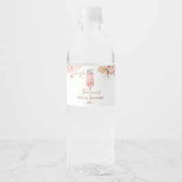 Rótulo De Garrafa De Vinho Garrafa de Água Pink Boho Rose Soiree Chá de Noiva