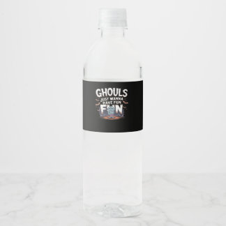 Rótulo De Garrafa De Vinho Ghouls Só Quer Divertir-Se - Citação Engraçada Do
