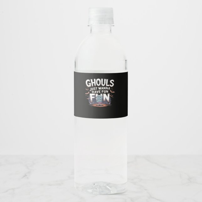 Rótulo De Garrafa De Vinho Ghouls Só Quer Divertir-Se - Citação Engraçada Do  (Frente)