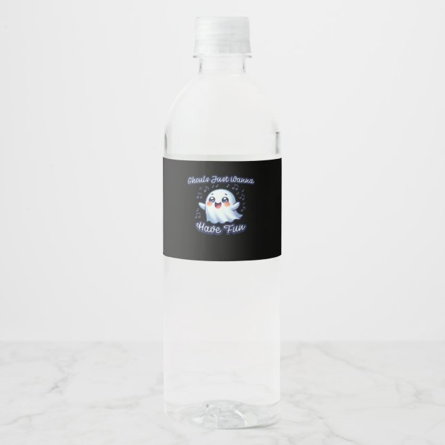 Rótulo De Garrafa De Vinho Ghouls Só Quer Divertir-Se Com Sloth E Slogan (Frente)