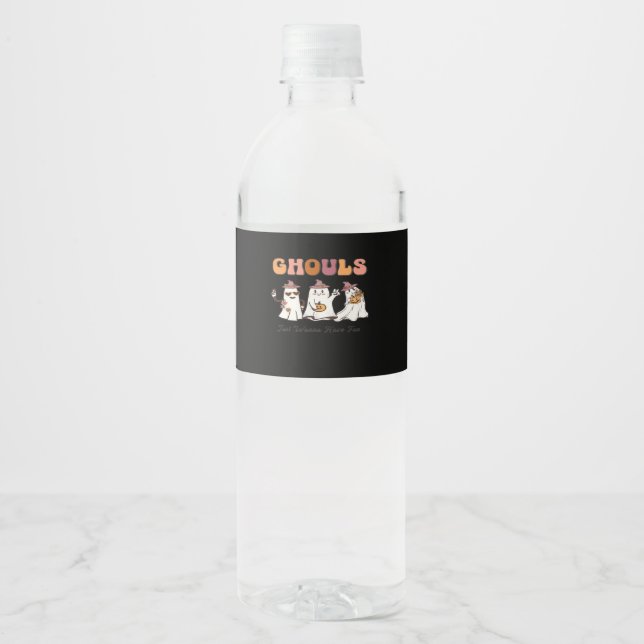 Rótulo De Garrafa De Vinho Ghouls Só Quer Divertir-Se Com Uma Citação Engraça (Frente)