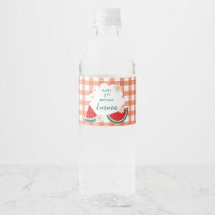 Rótulo De Garrafa De Vinho Gingham Watermelon Bottle