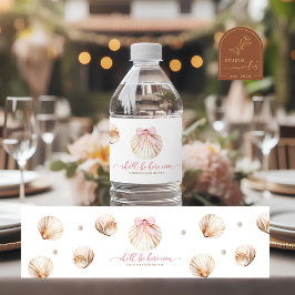 Rótulo De Garrafa De Vinho Girl Pink Bow Shell Baby Shower Bottle Label