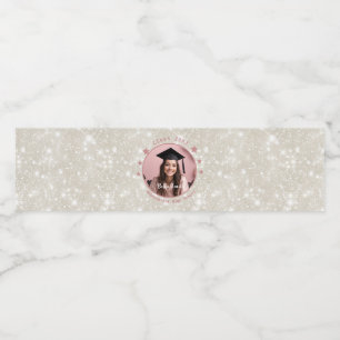 Rótulo De Garrafa De Vinho Graduação de Foto Moderna Glitter