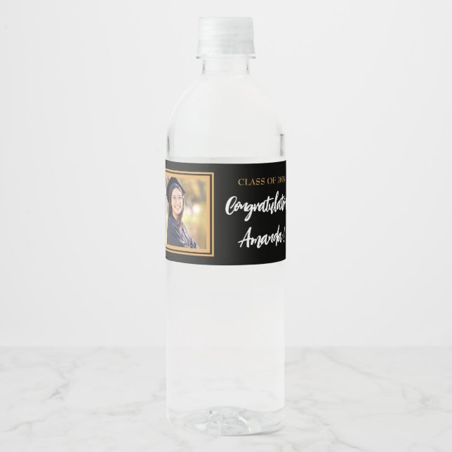 Rótulo De Garrafa De Vinho Graduação personalizada de fotos (Frente)