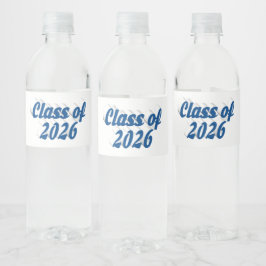 Rótulo De Garrafa De Vinho Graduação turma de 2026 texto azul