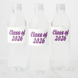Rótulo De Garrafa De Vinho Graduação turma de 2026 texto roxo