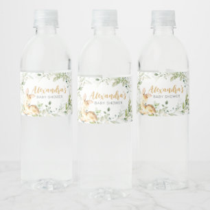 Rótulo De Garrafa De Vinho Greenery Deer Chá de fraldas