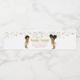 Rótulo De Garrafa De Vinho Grelha Pequena Estrela Sexo Neutro Bebê Étnico