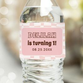 Rótulo De Garrafa De Vinho Groovy Daisy Retro Party