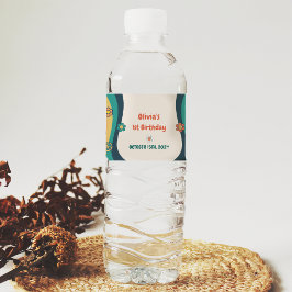 Rótulo De Garrafa De Vinho Groovy Retro Festa de aniversário Arco-íris