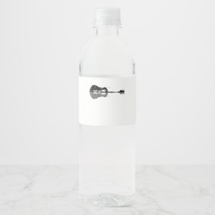Rótulo De Garrafa De Vinho Guitar Lake Shadow Love Guitar Gift Music Lovers