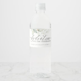 Rótulo De Garrafa De Vinho Hidratação para a Celebração - Casamento Verde