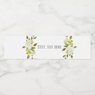 Rótulo De Garrafa De Vinho Hydrangea flores brancas florais