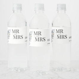 Rótulo De Garrafa De Vinho Ilustração de Arranjo Floral em Aquarela Rústica