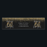 Rótulo De Garrafa De Vinho Imagem moderna dourada reluzente chic 60º aniversá<br><div class="desc">Comemore seu aniversário de 60 anos em estilo com esse efeito brilhante preto,  branco e ouro fazer 60,  que parece bom vinho,  cerveja e rótulos de festas de água. Um design moderno com texto de script e gráficos ousados. Altere a cor para personalizar. Parte de uma coleção.</div>